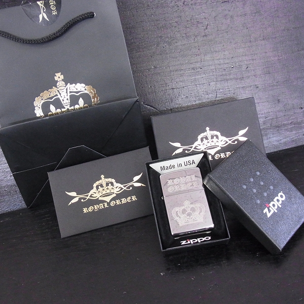 実際に弊社で買取させて頂いた【ギャラ付】Royal Order/ロイヤルオーダー ZIPPO 2015/クラウン＆スカル＆ローズモチーフの画像 8枚目