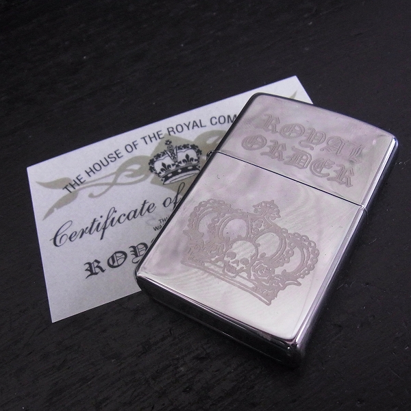 実際に弊社で買取させて頂いた【ギャラ付】Royal Order/ロイヤルオーダー ZIPPO 2015/クラウン＆スカル＆ローズモチーフ