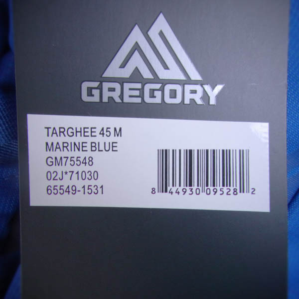 実際に弊社で買取させて頂いた【未使用】GREGORY/グレゴリー ターギー 45M バックパック GM75548 ブルー/1の画像 5枚目