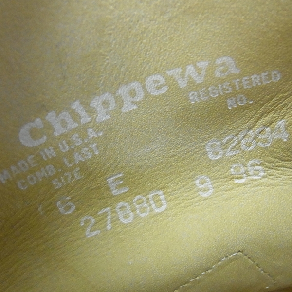 実際に弊社で買取させて頂いたCHIPPEWA/チペワ スエードショートエンジニアブーツ 97469 27880/イエローベージュ系/6Eの画像 7枚目