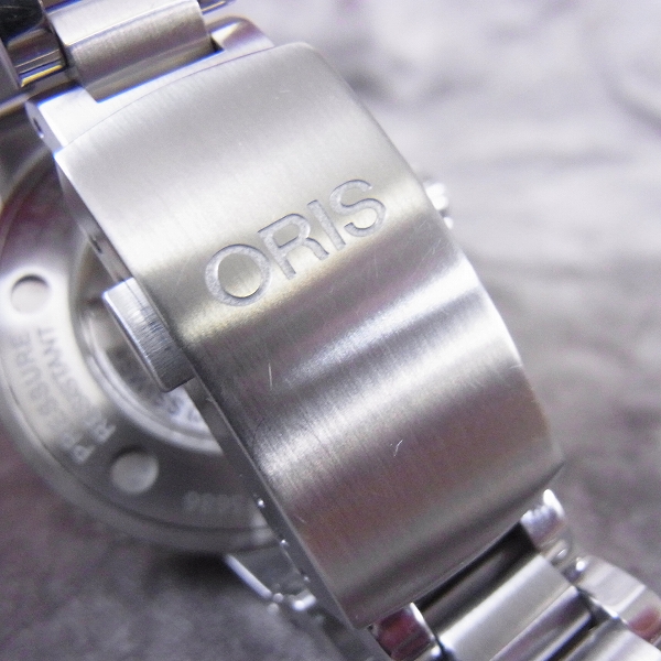 実際に弊社で買取させて頂いたORIS/オリス アクイス デイト ボーイズ 300m防水 ダイバーズ 自動巻き 裏スケ 腕時計の画像 2枚目