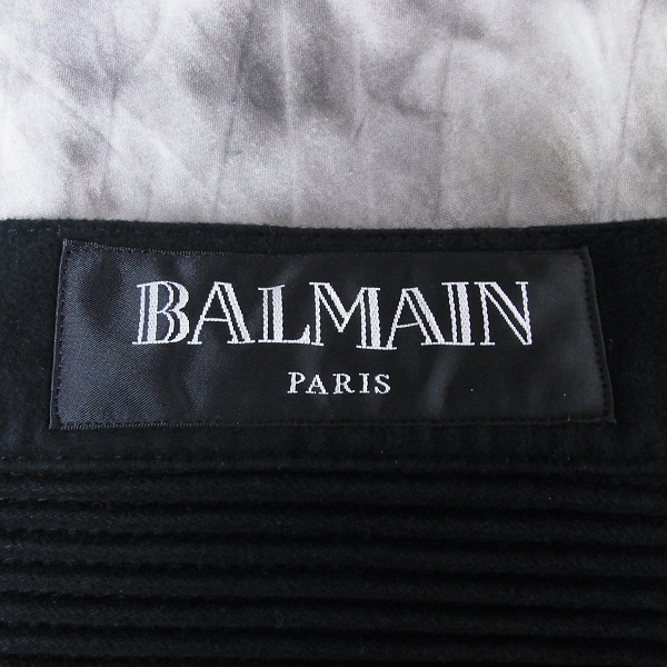 実際に弊社で買取させて頂いたBALMAIN/バルマン 16AW サイドライン バイカーパンツ ブラック/28の画像 4枚目