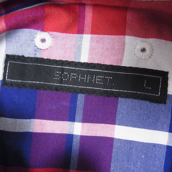 実際に弊社で買取させて頂いたSOPHNET/ソフネット ネルシャツ/チェックシャツ レッド Lの画像 2枚目