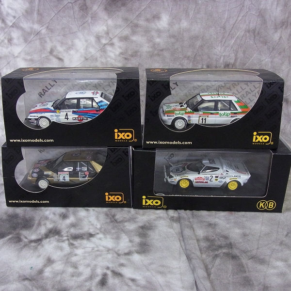 実際に弊社で買取させて頂いたIXO/イクソ 1/43 Lancia Delta HF E880 Rally San Remo 1987 SCR004 4点SET