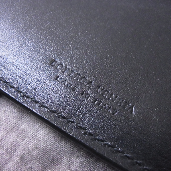 実際に弊社で買取させて頂いたBOTTEGA VENETA/ボッテガヴェネタ イントレチャート 二つ折り 長財布 小銭入れ付き カーフスキン ブラック/244688 V4651 1000 の画像 3枚目