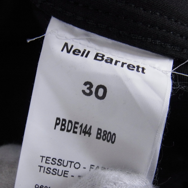 実際に弊社で買取させて頂いたNEIL BARRETT/ニールバレット BIKER SKINNY DENIM/バイカースキニーデニム/ブラック/PBDE144-B800/30の画像 2枚目