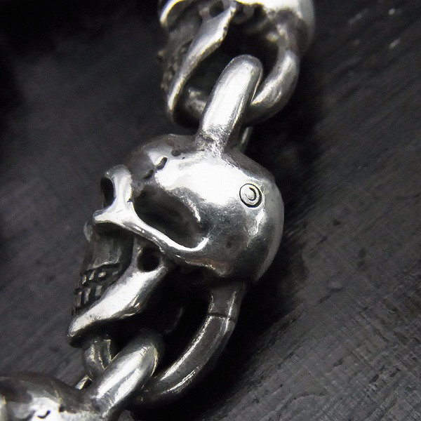 実際に弊社で買取させて頂いた★Gabor/ガボール ガボラトリー ALL SKULL LINK BRACELET/オールスカルリンクブレスレット 8リンクの画像 3枚目