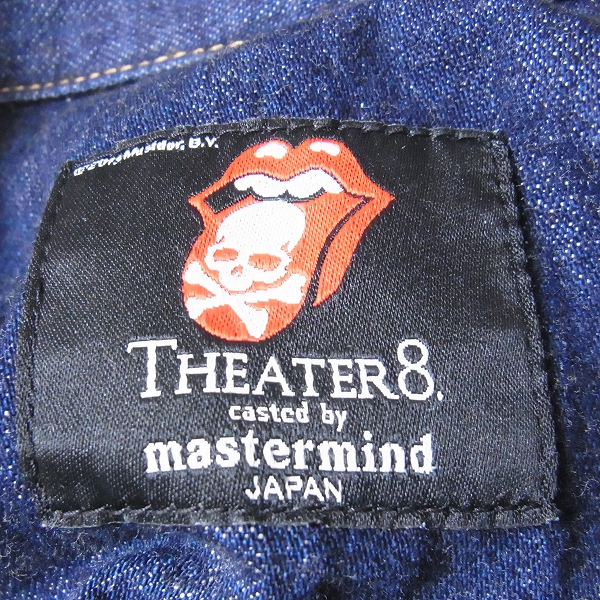 実際に弊社で買取させて頂いたMastermind×THEATER8 The Rolling Stones 刺繍デニムウエスタンシャツ Mの画像 2枚目