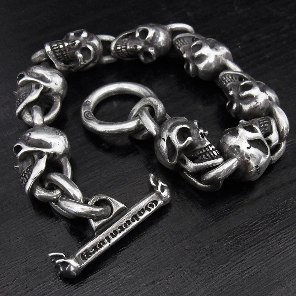 実際に弊社で買取させて頂いた★Gabor/ガボール ガボラトリー ALL SKULL LINK BRACELET/オールスカルリンクブレスレット 8リンクの画像 1枚目