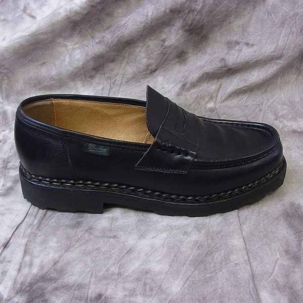 実際に弊社で買取させて頂いたParaboot/パラブーツ フランス製 REIMS MARCHE II ランス ブラック 099412/6 1/2 Fの画像 5枚目