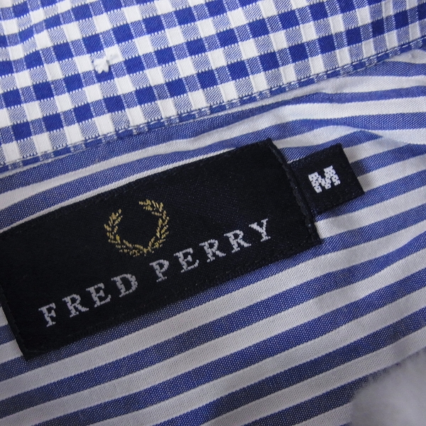 実際に弊社で買取させて頂いたFRED PERRY/フレッドペリー チェック×ストライプシャツ/Mの画像 2枚目