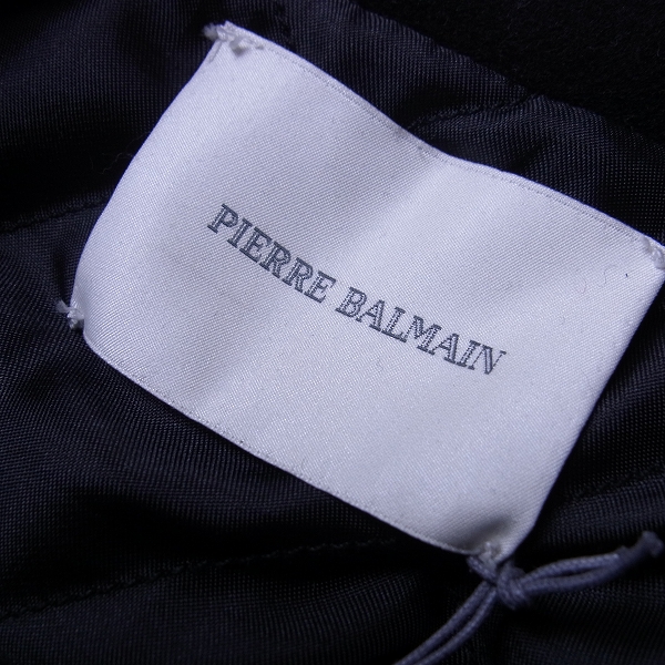 実際に弊社で買取させて頂いたPIERRE BALMAIN/ピエールバルマン ナポレオンジャケット バージンウール ジップアップコート HP7371C/A369/ブラック/46の画像 2枚目