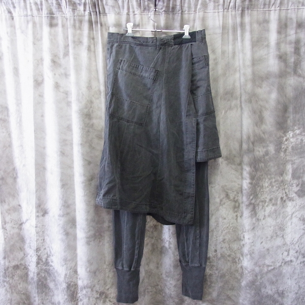 実際に弊社で買取させて頂いたJULIUS/ユリウス Skirted Slim Pant 変形デニム グレー/397PAM12/1の画像 1枚目