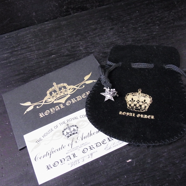 実際に弊社で買取させて頂いた【ギャラ付】ROYAL ORDER/ロイヤルオーダー スモールソリッドスターwクラウンスタッズピアスの画像 4枚目