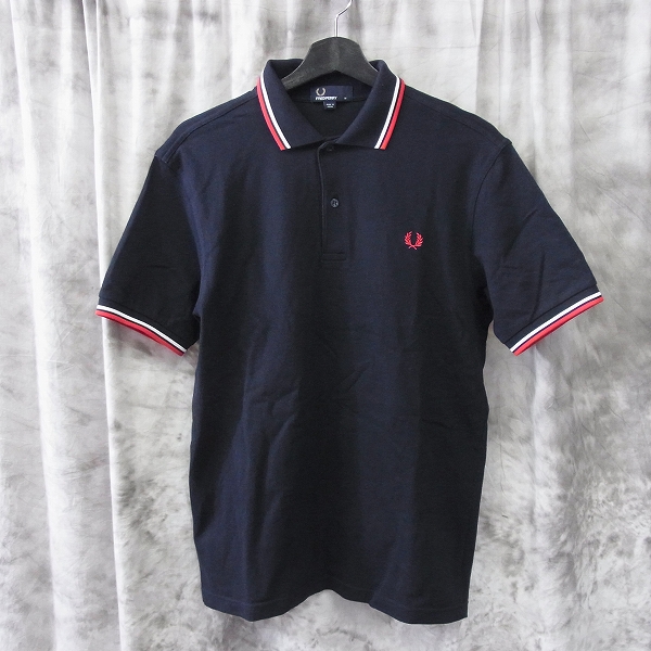 実際に弊社で買取させて頂いたFRED PERRY/フレッドペリー ポロシャツ ティップライン 半袖 黒赤白/M