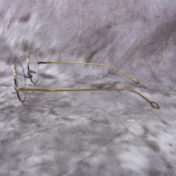 実際に弊社で買取させて頂いた金子眼鏡 井戸多美男作 ラウンド型金属フレーム/めがね アンティークゴールド T461の画像 2枚目