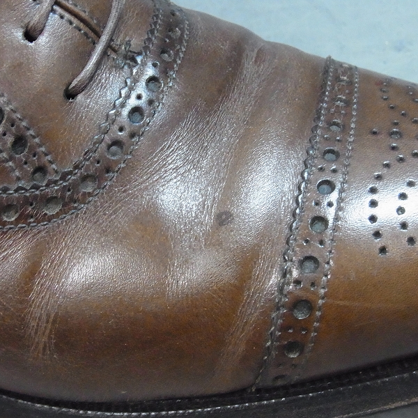 実際に弊社で買取させて頂いた★CROCKETT&JONES/クロケット&ジョーンズ キャップトゥ セミブローグ 6034/8Eの画像 6枚目