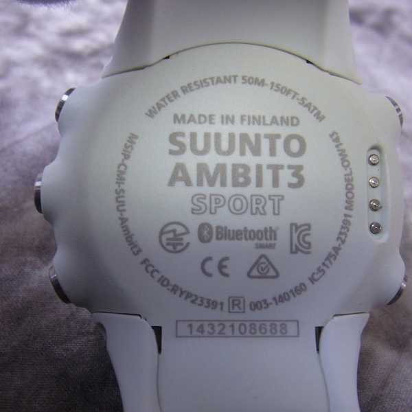 実際に弊社で買取させて頂いたSUUNTO/スント AMBIT3 SPORT SAPPHIRE/アンビット3 スポーツサファイア 純正充電器付き の画像 3枚目