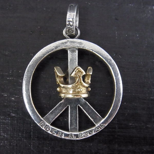 実際に弊社で買取させて頂いたROYAL ORDER/ロイヤルオーダー MONARCH PEACE SIGN w/Pave CZs & CROWN ペンダント チャームの画像 2枚目