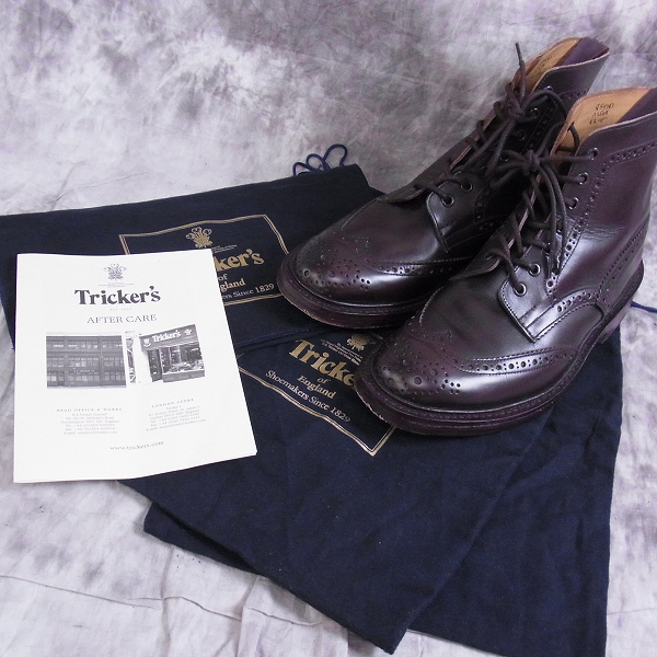 実際に弊社で買取させて頂いたTricker's/トリッカーズ ACORN カントリーブーツ 茶 N2508/8.5/5の画像 9枚目