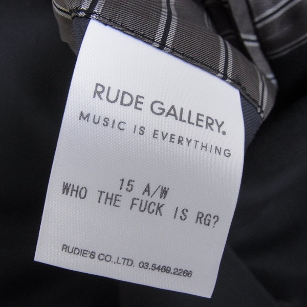 実際に弊社で買取させて頂いた☆RUDE GALLERY/ルードギャラリー 15AW テーラードジャケット/3 パンツ/2 セットアップ ブラックの画像 3枚目