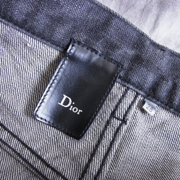 実際に弊社で買取させて頂いたDior Homme/ディーオールオム ブラック加工デニムパンツ 28の画像 2枚目