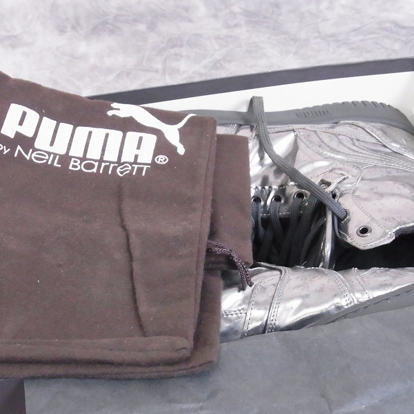 実際に弊社で買取させて頂いたPUMA×Neil Barrett/プーマ×ニールバレット プロジェクト10 ハイカットスニーカー シルバー 29.0の画像 8枚目