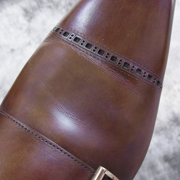 実際に弊社で買取させて頂いたSantoni/サントーニ ダブルモンク ストレートチップ 14798/ブラウン/49/F6の画像 5枚目