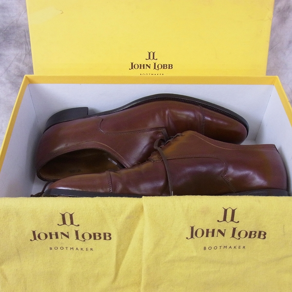 実際に弊社で買取させて頂いたJohn Lobb/ジョンロブ LANGLEY ラングレー キャップトゥ ストレートチップ レザーシューズ/8 1/2 Dの画像 8枚目