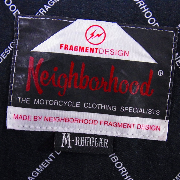 NEIGHBORHOOD×FRAGMENTDESIGN パッチ付き コットンダブルライダース M