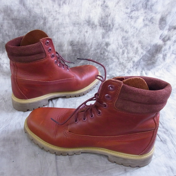 実際に弊社で買取させて頂いたTimberland/ティンバーランド 6 IN DOUBLE COLLAR BOOT/6インチプレミアムブーツ 赤/A151T/26.5の画像 3枚目